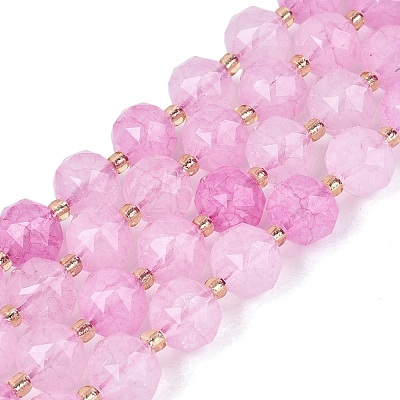 Ombre Effect Dyed Transparent Crackle Glass Beads Strands GLAA-Q111-10MM-05-1
