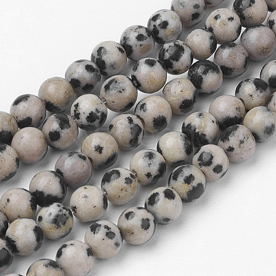 Natural Dalmatian Jasper Bead Strands G-G735-68-4mm-1