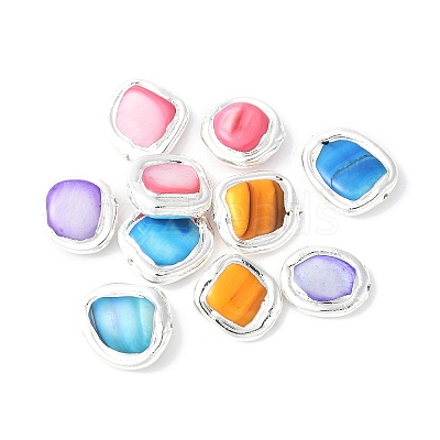 Electroplated Natural Shell Beads KK-P305-05S-1