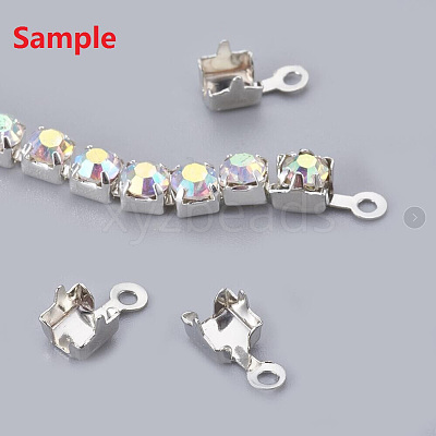 Brass Rhinestone Strass Chains CHC-T002-SS18-02S-1