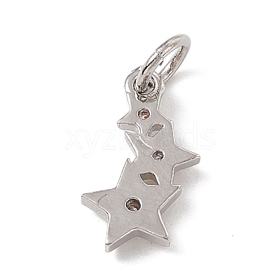 Brass Micro Pave Cubic Zirconia Charms ZIRC-F132-18P-1