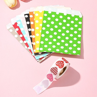 45Pcs 9 Colors Kraft Paper Bags CARB-FS0001-01-1