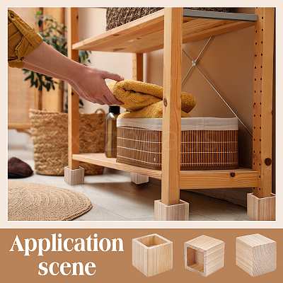 Square Wood Furniture Legs AJEW-WH0661-19A-1
