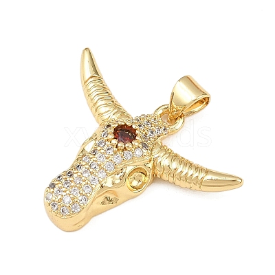 Brass Micro Pave Cubic Zirconia Pendants KK-F919-39A-G-1