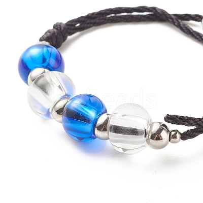 Glass Round Beaded Bracelet with Alloy Sea Turtle BJEW-JB07847-1