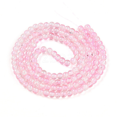 Spray Painted Crackle Glass Beads Strands CCG-Q002-6mm-01-1