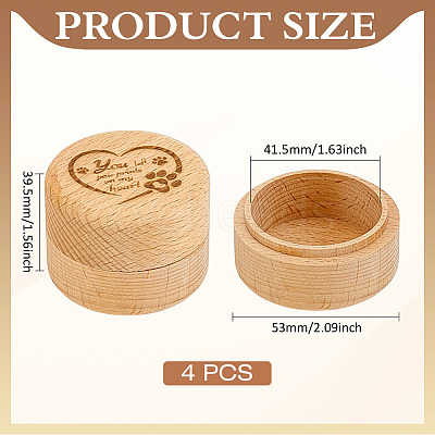 Engraved Wood Pet Fur Storage Keepsake Boxes CON-WH0085-157-1