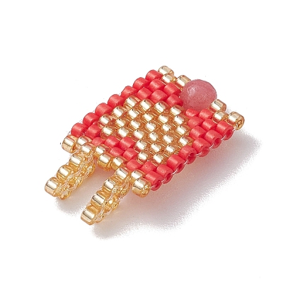 Glass Seed Beaded Pendants PALLOY-MZ00227-02-1