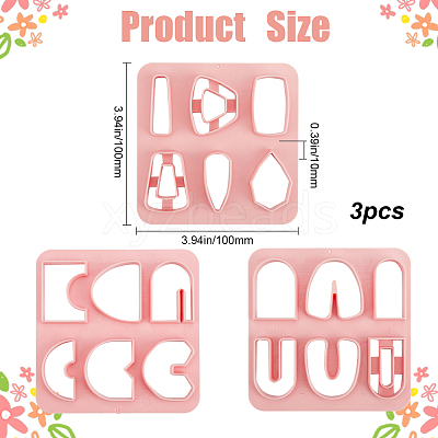 3Pcs 3 Styles Arch Trapezoid ABS Plastic Clay Cutters DIY-GF0009-42A-1