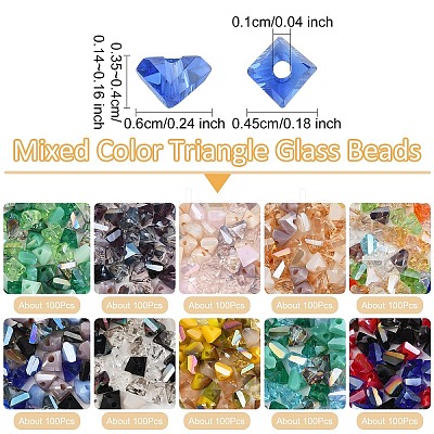 1000Pcs 10 Colors Electroplate Glass Beads EGLA-YW0005-05-1