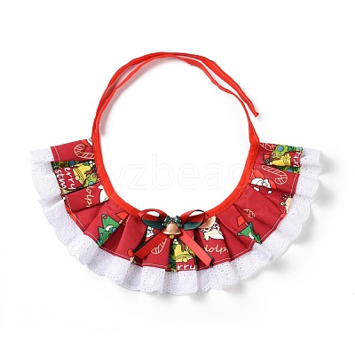 Cloth Pet's Christmas Lace Bandanas AJEW-D051-06B-1