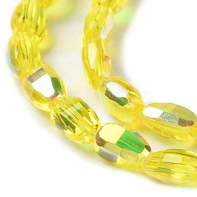 Transparent Electroplate Glass Beads Strands GLAA-Q099-F01-06-1