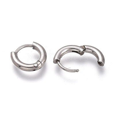 Tarnish Resistant 201 Stainless Steel Huggie Hoop Earrings EJEW-O095-05-18-1