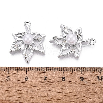Alloy with ABS Imitation Pearl & Crystal Rhinestone & Acrylic Pendants PALLOY-Q466-04P-01-1