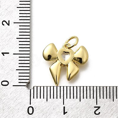 Brass Micro Pave Cubic Zirconia Charms KK-P295-43G-1