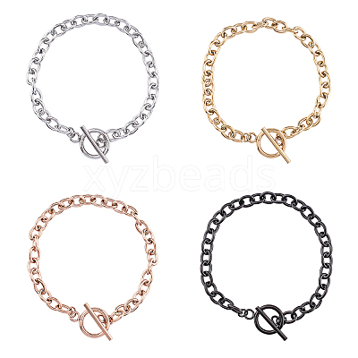 Unisex 304 Stainless Steel Cable Chain Bracelets BJEW-UN0001-09-1