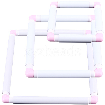 3 Stes 3 Styles Plastic Cross Stitch Embroidery Hoops DIY-CP0012-44B-1