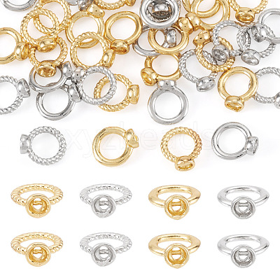 40Pcs 4 Styles Brass Ring Charm Connectors KK-TA0008-86-1