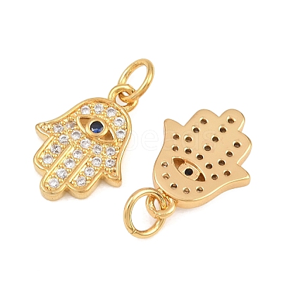 Brass Micro Pave Cubic Zirconia Charms CU-CBAB719-04G-B-1