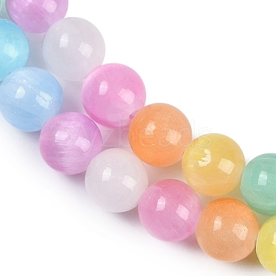 Macaron Color Natural Selenite Beads Strands G-F780-A01-01-1