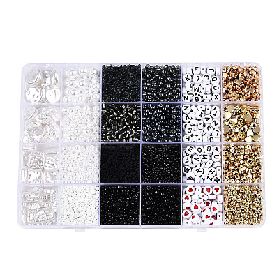 DIY 24 Style Acrylic & ABS Beads Jewelry Making Finding Kit DIY-NB0012-02B-1