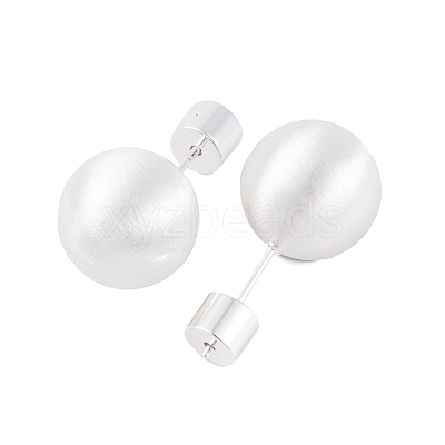 Round Ball Drawbench Brass Ear False Plugs for Women EJEW-G391-24C-S-1