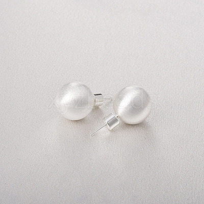 Round Ball Drawbench Brass Ear False Plugs for Women LS-EJEW-G391-24B-S-1