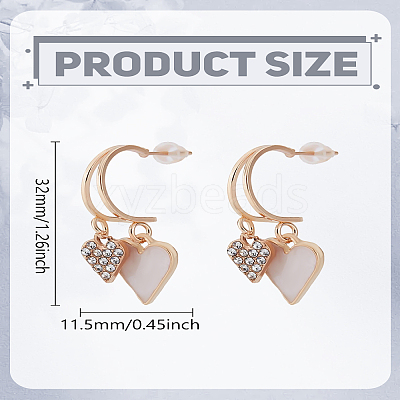1 Pair Alloy Rhinestone Dangle Stud Earrings EJEW-LP0003-74B-1