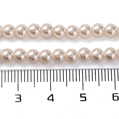 Baking Paint Pearlized Glass Pearl Round Bead Strands PEAR-H019-02A-02-1
