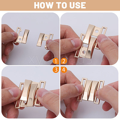 6 Pairs 3 Colors Alloy Interlocking Clasps FIND-CA0009-21-1