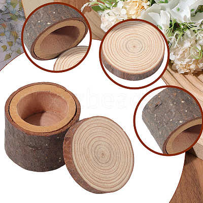 1Pc Wooden Ring Boxes with Lid DJEW-SP0001-10-1