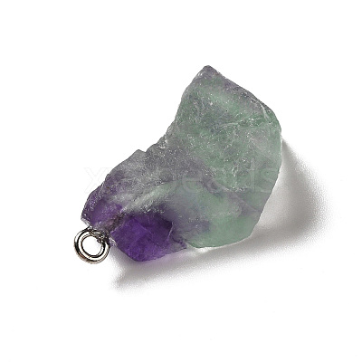 Raw Rough Natural Colorful Fluorite Pendants G-A028-01A-1