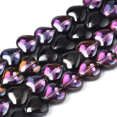 Electroplate Glass Beads Strands X-EGLA-S188-14-C01-1
