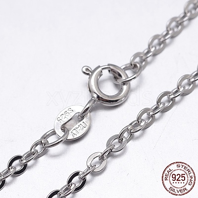 Anti-Tarnish Rhodium Plated 925 Sterling Silver Cable Chains Necklaces NJEW-M157-30C-16-1