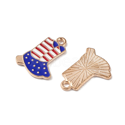 American Flag Style Alloy Enamel Pendants ENAM-K067-40-1