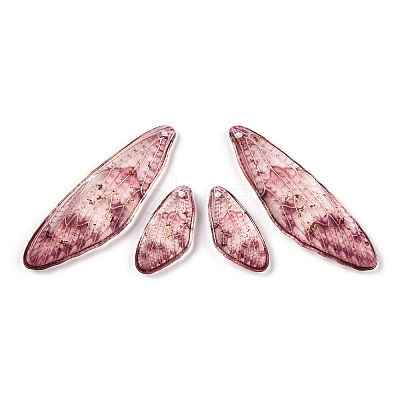 Transparent Resin Wing Earrings Pendants FIND-TAC0006-58A-1