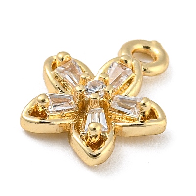 Brass with Clear Cubic Zirconia Charms KK-G478-02B-KCG-1