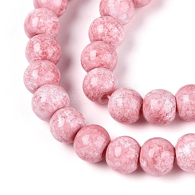 Baking Paint Glass Beads Strands X-DGLA-N016-6mm-02-1