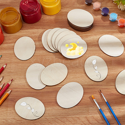 Unfinished Beech Wooden Blank Slices WOOD-WH0124-47C-1