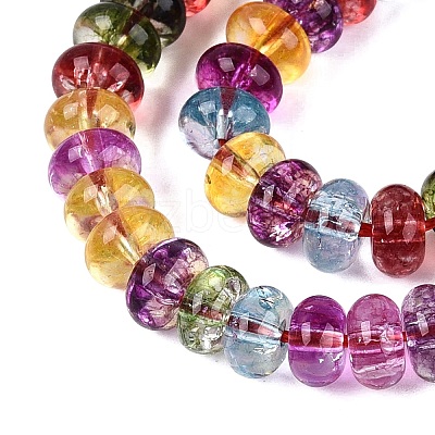 Crackle Transparent Glass Beads Strands GLAA-N074-02A-01-1