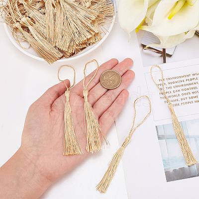 100Pcs Polyester Tassel Big Pendant Decorations FIND-SC0003-36C-1