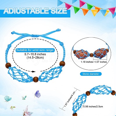 12Pcs Adjustable Braided Nylon Cord Macrame Pouch Bracelet Making AJEW-SW00010-05-1