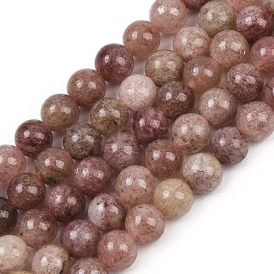 Natural Strawberry Quartz Beads Strands G-H350-A01-8mm-1