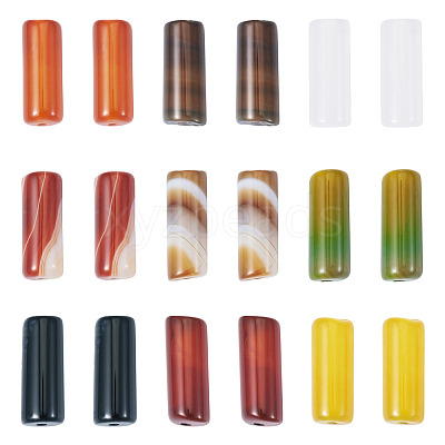 36Pcs 9 Colors Natural Agate Beads Sets G-TA0002-75-1