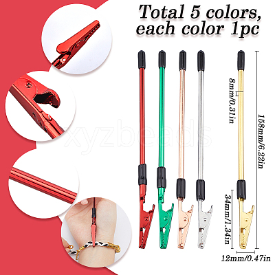 5Pcs 5 Styles Iron & 201 Stainless Steel Jewelry Helper Tool Bracelet Clamp AJEW-SC0003-35-1