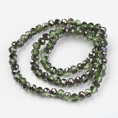 Electroplate Transparent Glass Beads Strands EGLA-A034-T2mm-P08-1