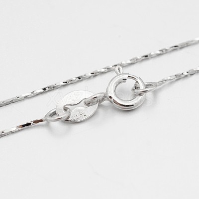 Anti-Tarnish Rhodium Plated 925 Sterling Silver Boston Link Chain Necklaces STER-M086-17A-1