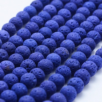 Natural Lava Rock Beads Strands X-G-F531-8mm-G12-1