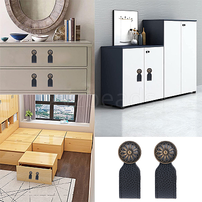 PU Leather Drawer Handles FIND-WH0290-10A-AB-1