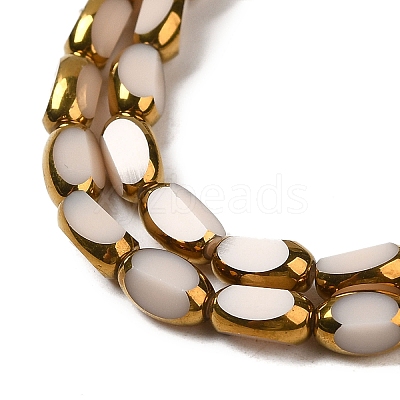 Electroplate Opaque Color Glass Beads Strands X-EGLA-Q127-A01-02J-1